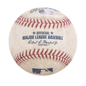 2018 Hardest Strike Ever Thrown In MLB OML Manfred Baseball Used By Jordan Hicks on 5/20/2018 (MLB Authenticated)